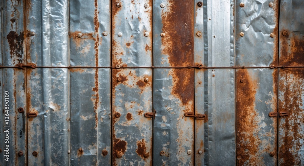 Aufkleber rusty metal sheet background with weathered texture and visible corrosion patterns, ideal for indust