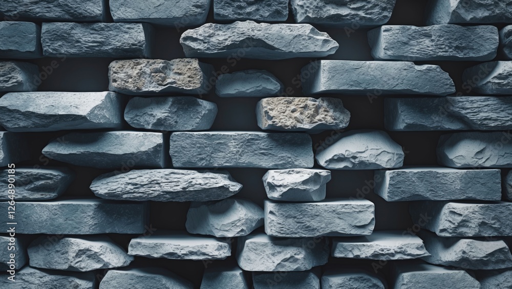 Aufkleber gray stone wall texture background with unevenly arranged bricks providing a rugged and industrial a