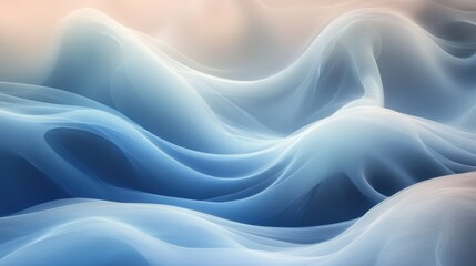 Fototapeta premium Abstract Blue Wave Serenity: A Digital Art Piece