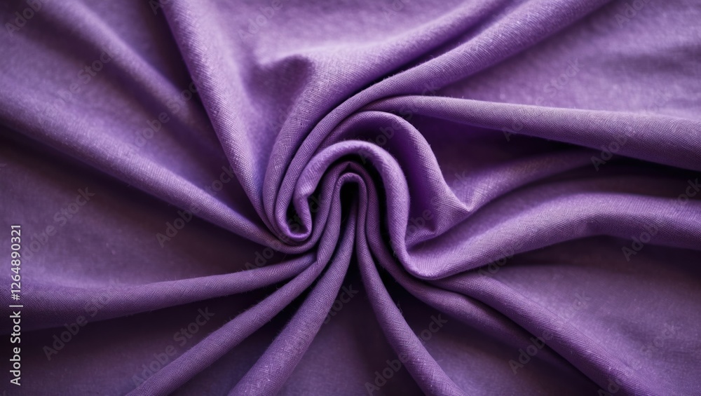 Poster Purple fabric texture with soft folds and wrinkles, ideal for background use, showing intricate details and smooth surface, Copy Space