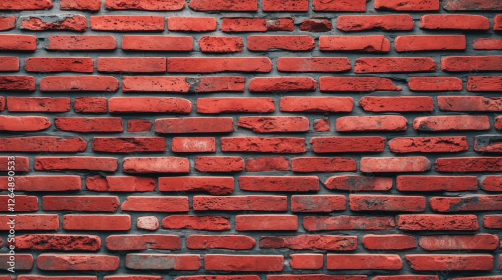 Poster Red brick wall texture pattern with irregularities and variations in color and shape suitable for backgrounds and graphic design projects Copy Space