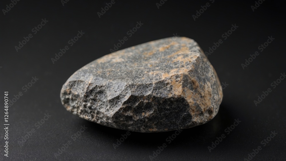 Poster granite rock on a dark background showcasing textured surface and natural colors with copy space for