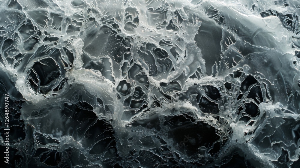 Poster Intricate patterns and textures resemble water movement or geological formations beneath a surface. Soft lighting enhances the contrast and depth, evoking a sense of mystery.