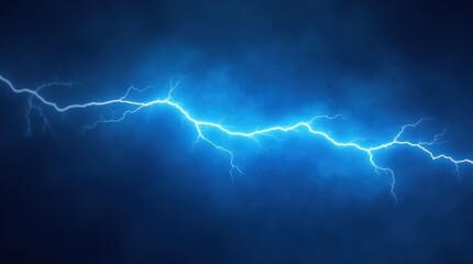 Glowing Blue Lightning Bolt with Electric Sparks