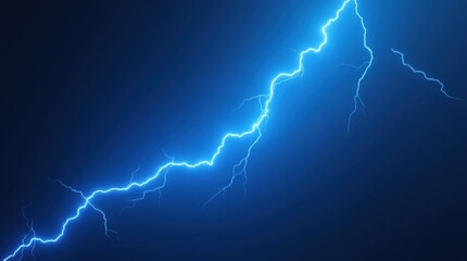 Glowing Blue Lightning Bolt with Electric Sparks