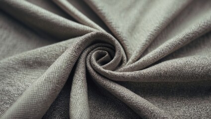 Textured fabric spiral close-up in earthy tones with soft focus and ample Copy Space for design elements.