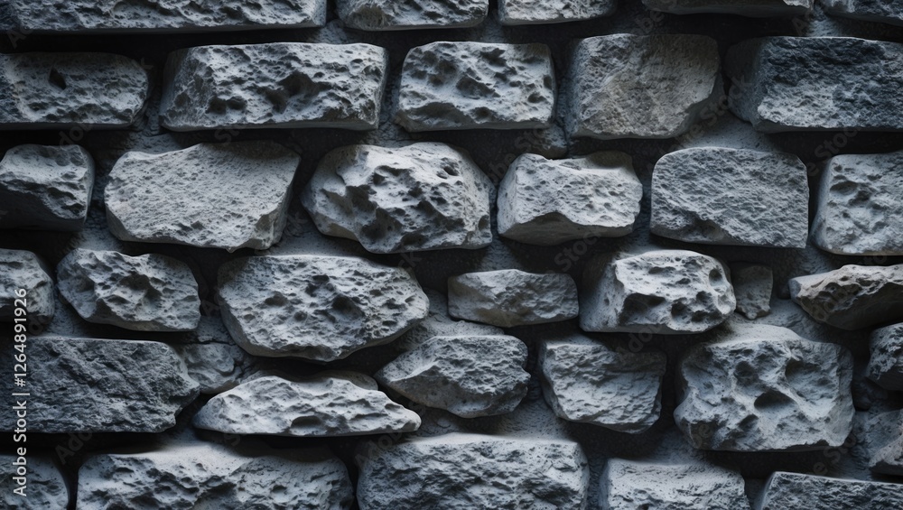 Aufkleber Grey stone wall texture with uneven surfaces and varying shapes suitable for backgrounds and design applications Copy Space