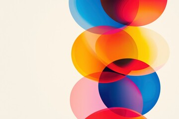 Fototapeta premium Colorful overlapping circles create an abstract pattern for a vibrant background