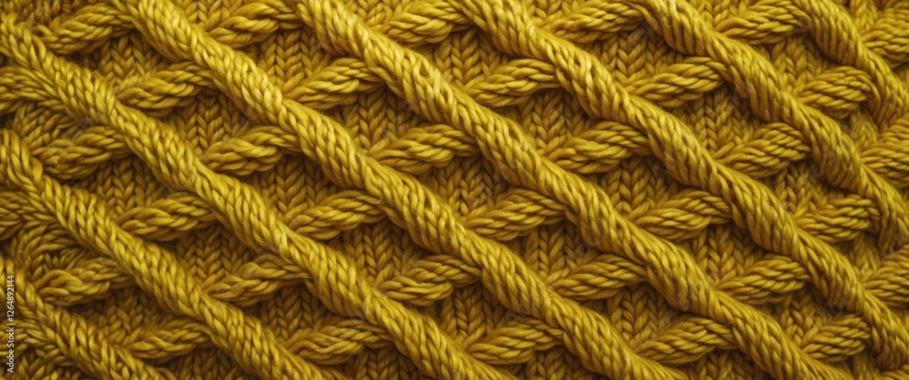 Poster yellow knitted fabric texture with braided patterns suitable for textile design and backgrounds copy
