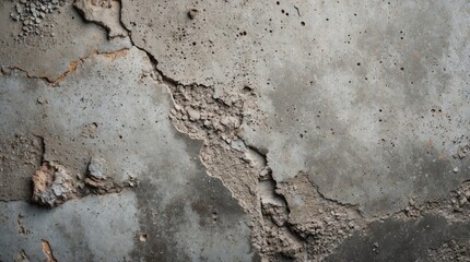 Cracked concrete wall texture with rough surface details and peeling paint for background use Copy Space