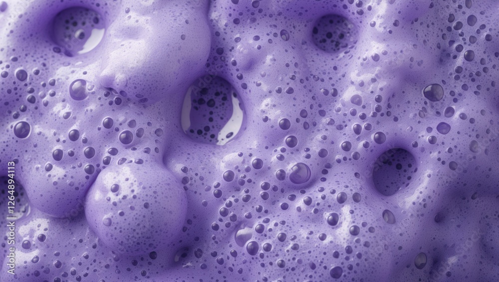Aufkleber Purple foam texture with bubbles and cavities creating an abstract background, suitable for various design applications, Copy Space.