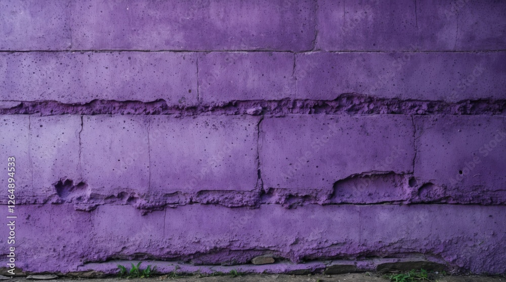 Poster Purple textured concrete wall with irregular patterns and cracks. Suitable for backgrounds or abstract design. Copy Space available.