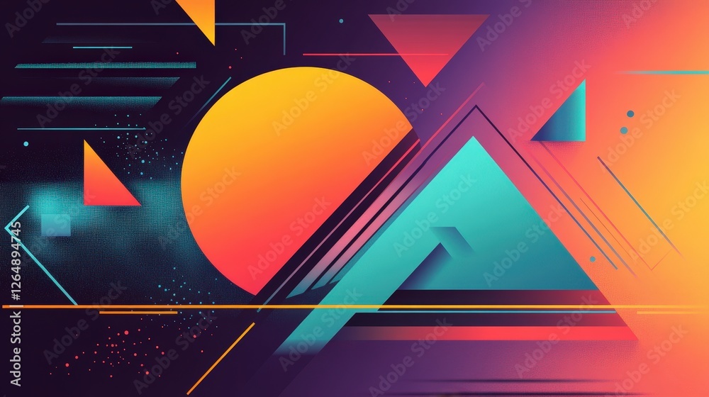 Poster a minimalist design with angular lines and sharp-edged shapes, such as triangles and rectangles, con