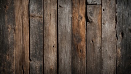 Fototapeta premium Wooden planks background texture with variations in color and grain showing age and wear suitable for design projects Copy Space