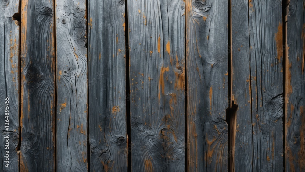 Poster dark weathered wooden planks with orange highlights and diverse textures suitable for backgrounds or