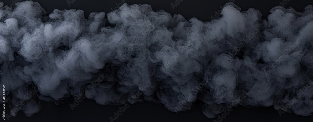 Poster Dark Background with Soft Gray Smoke Clouds Flowing in Abstract Design for Artistic Purpose