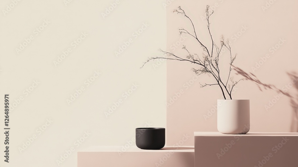Fototapete a minimalist website header design, featuring large typography, clean lines, and an elegant color pa