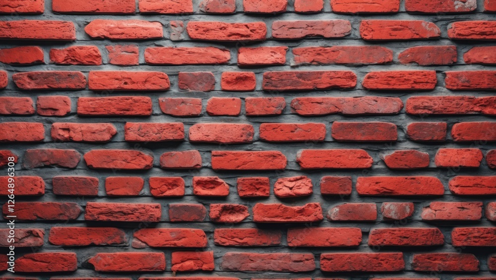 Aufkleber Red brick wall texture background with uniform pattern ideal for construction and design projects Copy Space