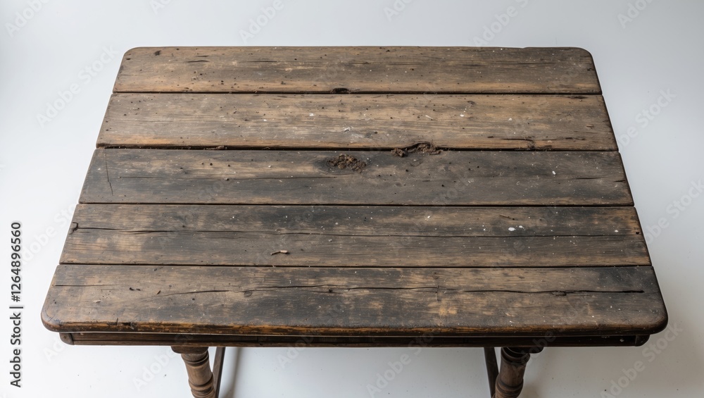 Poster wooden table with rustic texture and worn surface showing natural imperfections and aged look copy s