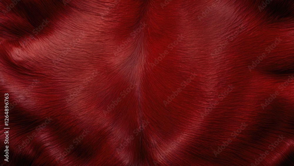 Poster Red textured fur background with delicate hair patterns suitable for various design applications and textiles Copy Space