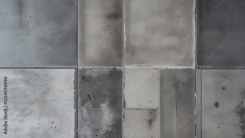 Aufkleber Textured concrete surface with various shades of gray and distinctive patterns suitable for backgrounds or industrial themes Copy Space