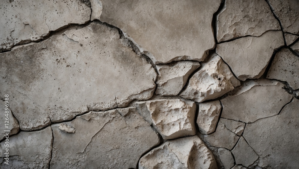Aufkleber cracked textured wall surface with irregular patterns and peeling paint suitable for background use 