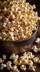 popcorn that dynamically flies out of the container during cooking