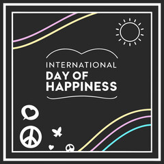 INTERNATIONAL DAY OF HAPPINESS silhouette vector illustration