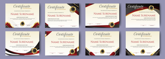 Certificate of completion design. Certificate of achievement, education, award, scholarship, bachelor degree, diploma. vector