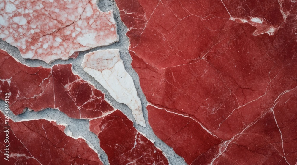 Poster red and white marble texture with natural stone patterns and lines suitable for background design an