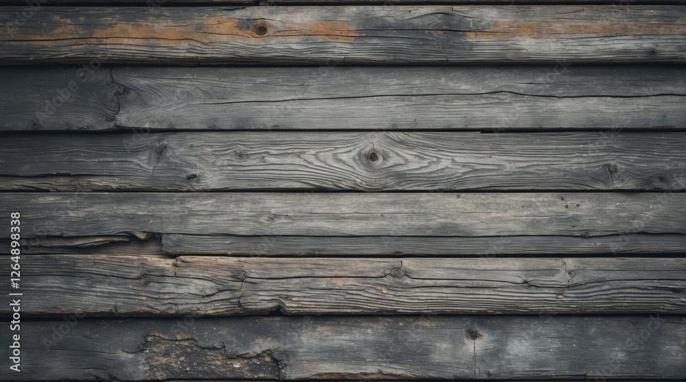 Poster Weathered wooden planks background with rough texture and natural patterns suitable for textures and design projects Copy Space