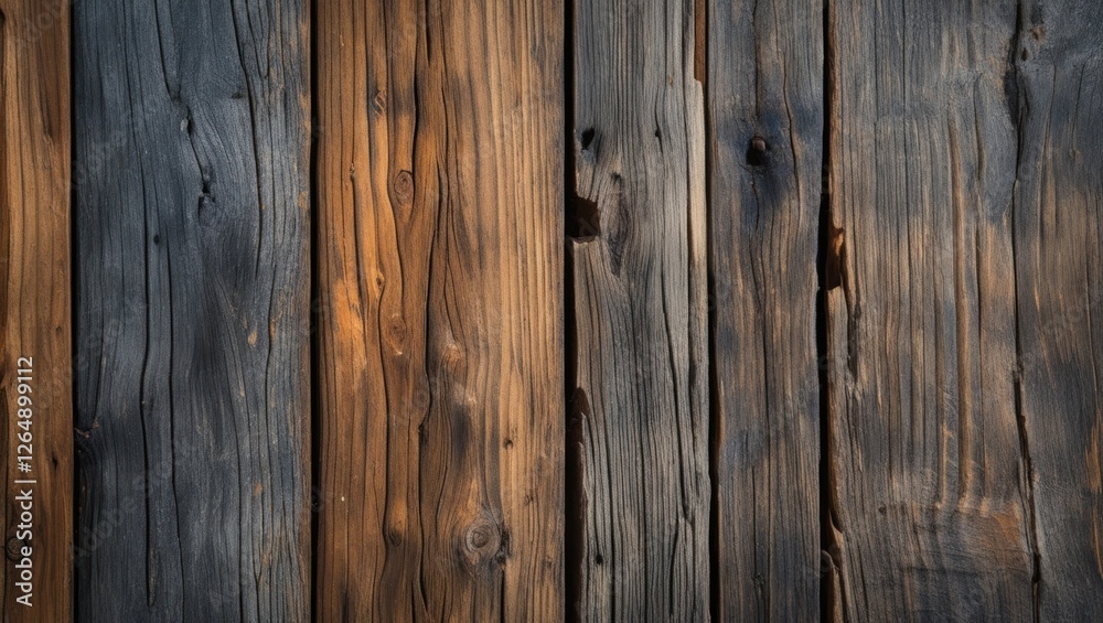 Aufkleber wooden planks background with varied textures and colors ideal for rustic design copy space