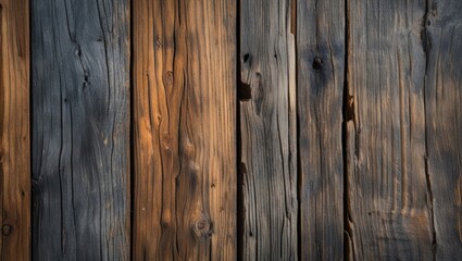 Fototapeta premium Wooden Planks Background with Varied Textures and Colors Ideal for Rustic Design Copy Space