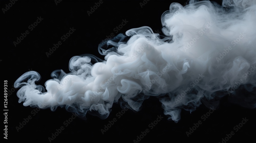 Fototapete white smoke with swirling patterns on a black background creating a dramatic effect and offering amp