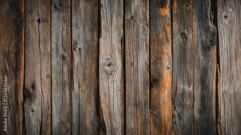Poster weathered wooden planks background with natural grain and variations in color copy space