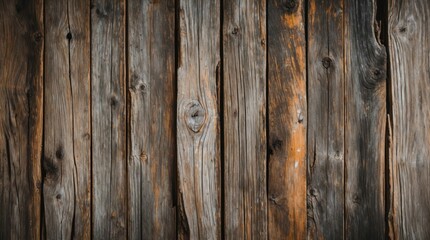 Fototapeta premium Weathered wooden planks background with natural grain and variations in color Copy Space