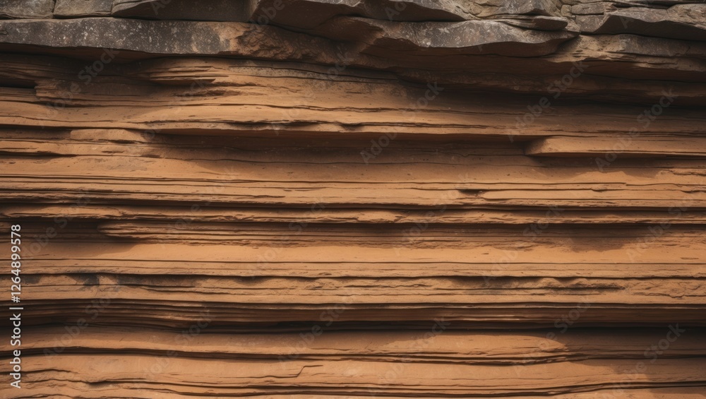 Poster layered rock formations with natural texture and colors showcasing geological patterns and erosion d