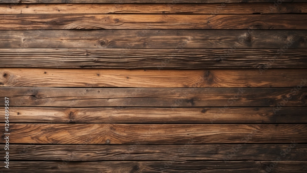 Aufkleber wooden wall texture with horizontal planks in various shades of brown ideal for backgrounds or desig