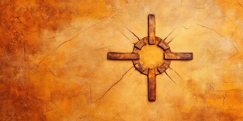 Fototapeta premium Abstract religious symbol on textured background for spiritual design or decoration