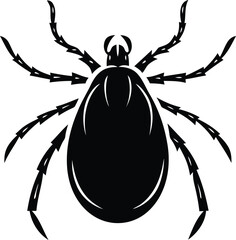 Cute and funny Tick silhouette vector illustration, Tick line art vector, Tick isolated vector icon design