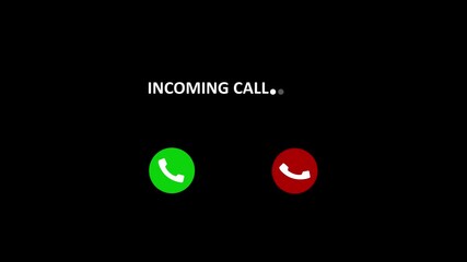 Incoming call ring icon background black Screen Animation of phone call Incoming call phone icon you receive the message animated, incoming call concept on mobile phone screen animation background