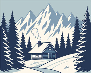 Obraz premium Minimalistic mountains in geometric style 
