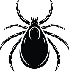 Cute and funny Tick silhouette vector illustration, Tick line art vector, Tick isolated vector icon design