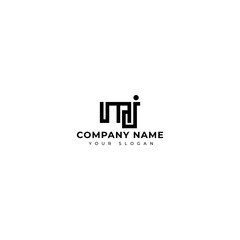 Modern Letter MJ logo vector design template