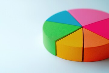 Obraz premium Minimalist Pie Chart on Clean Surface