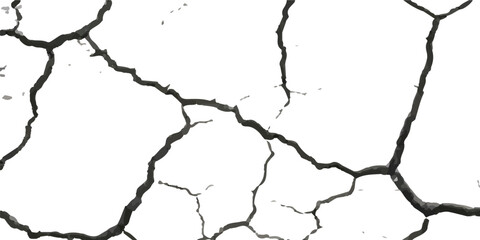 Earthquake-Damaged Land, Wall, and Floor Texture Overlays in Vector, Showing Cracks and Fractures in Black, White, and Grey, Ideal for Simulating Surface Deformation in Disaster Themed Projects.
