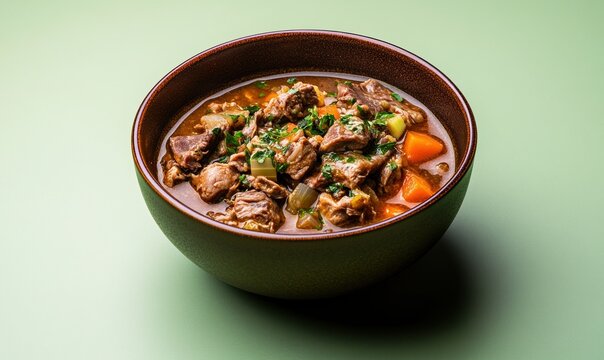 Savoring a comforting bowl of mondongo soup with veggies and spices