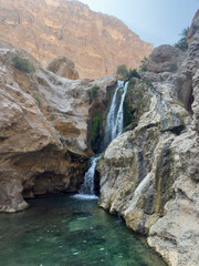 Canyon of Wadi Tiwi Oasis in Sultanate of Oman