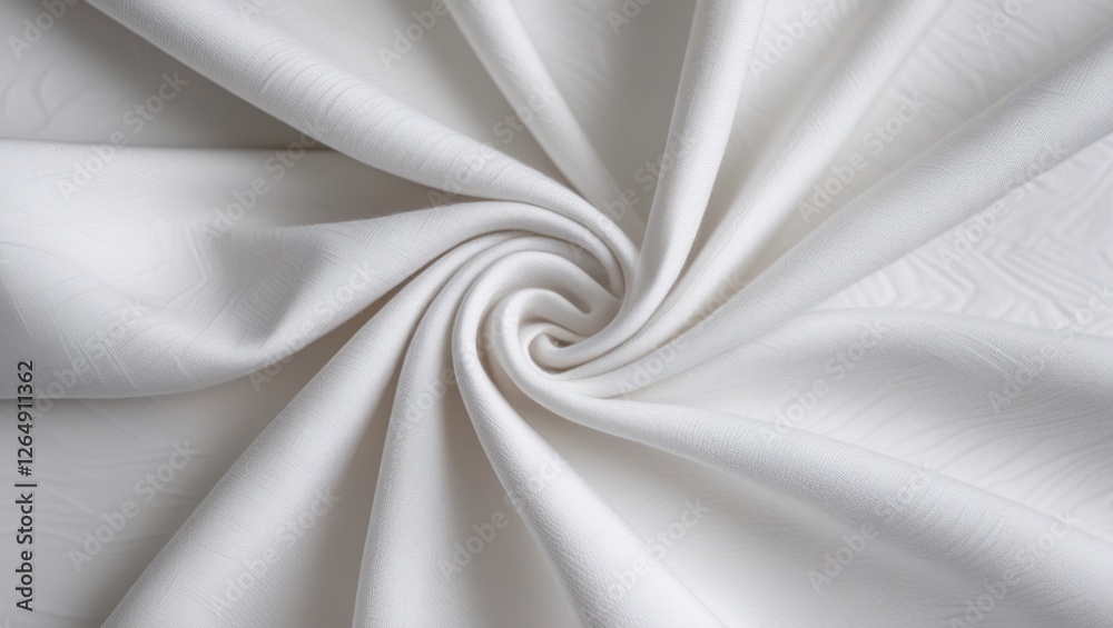 Aufkleber White textured fabric in a spiral twist pattern with smooth surface and subtle design ideal for backgrounds and textile projects