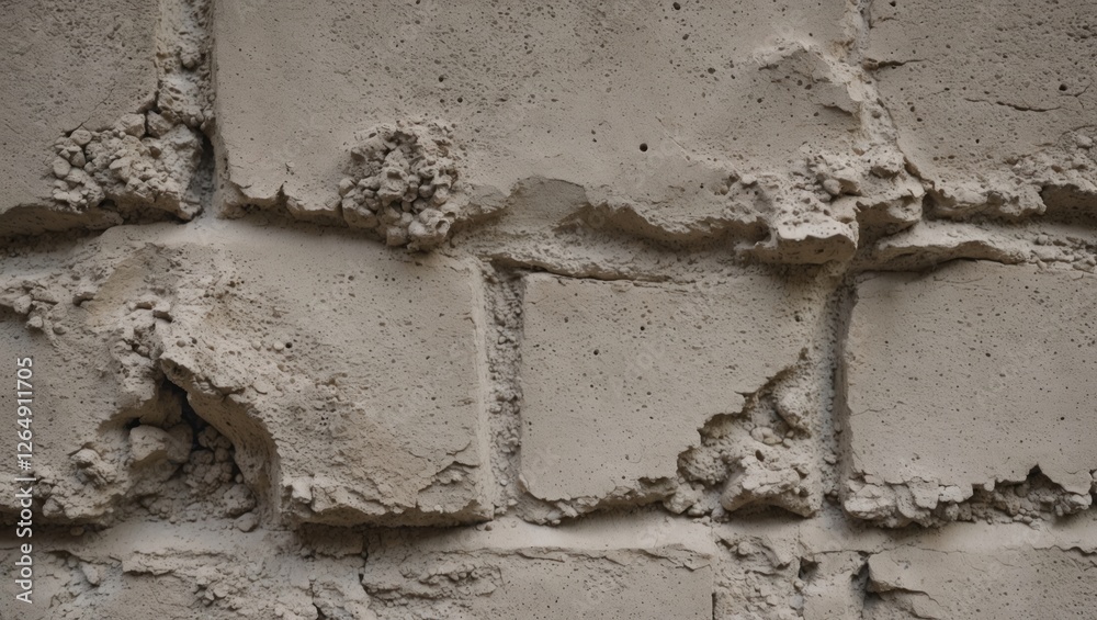 Poster textured rough surface of old cement wall showing uneven bricks and plaster with natural imperfectio